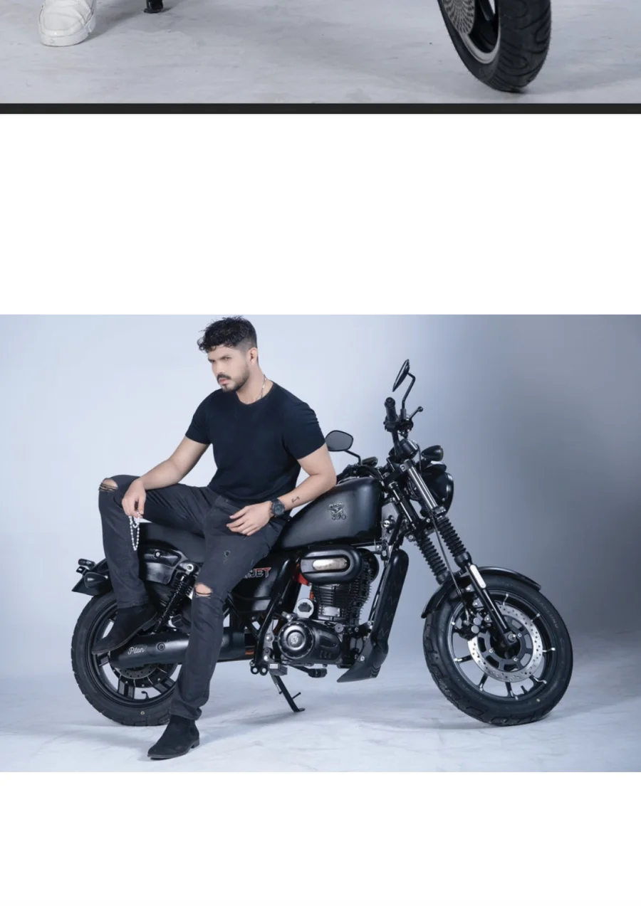 Piton black electric cruiser motorcycle